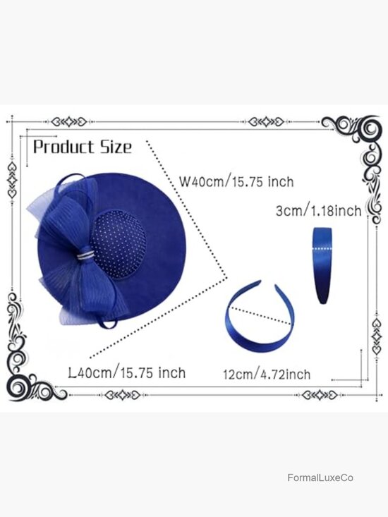 Wide Brim Linen Fascinator Hat, Handmade Rhinestone Bow, Derby Church Wedding